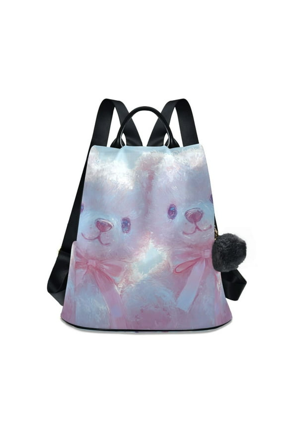 Cute Teddy Bears Pink Travel Laptops Backpack for Women Anti-theft Casual Work Bag Daypack Lightweight Laptop Bag