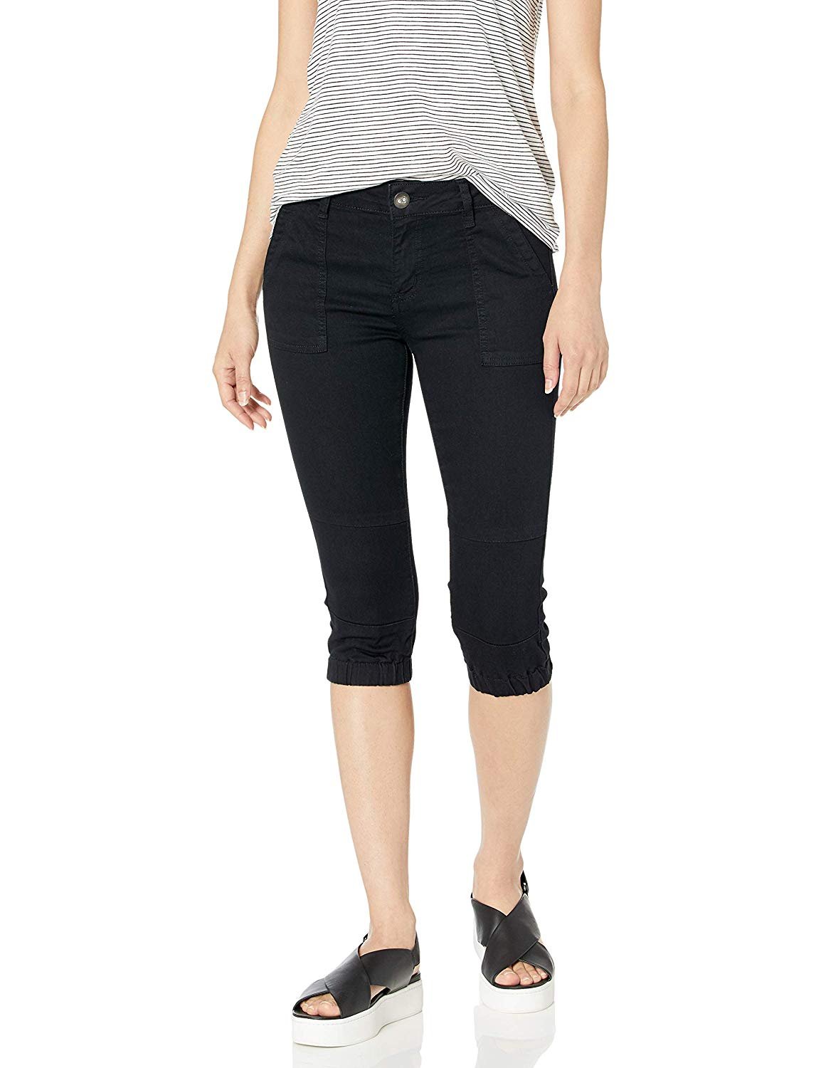 Cute Teen Girl Jeans Plus Size Capri Pants for Teen Girls in Black Denim Size 24W - image 1 of 4