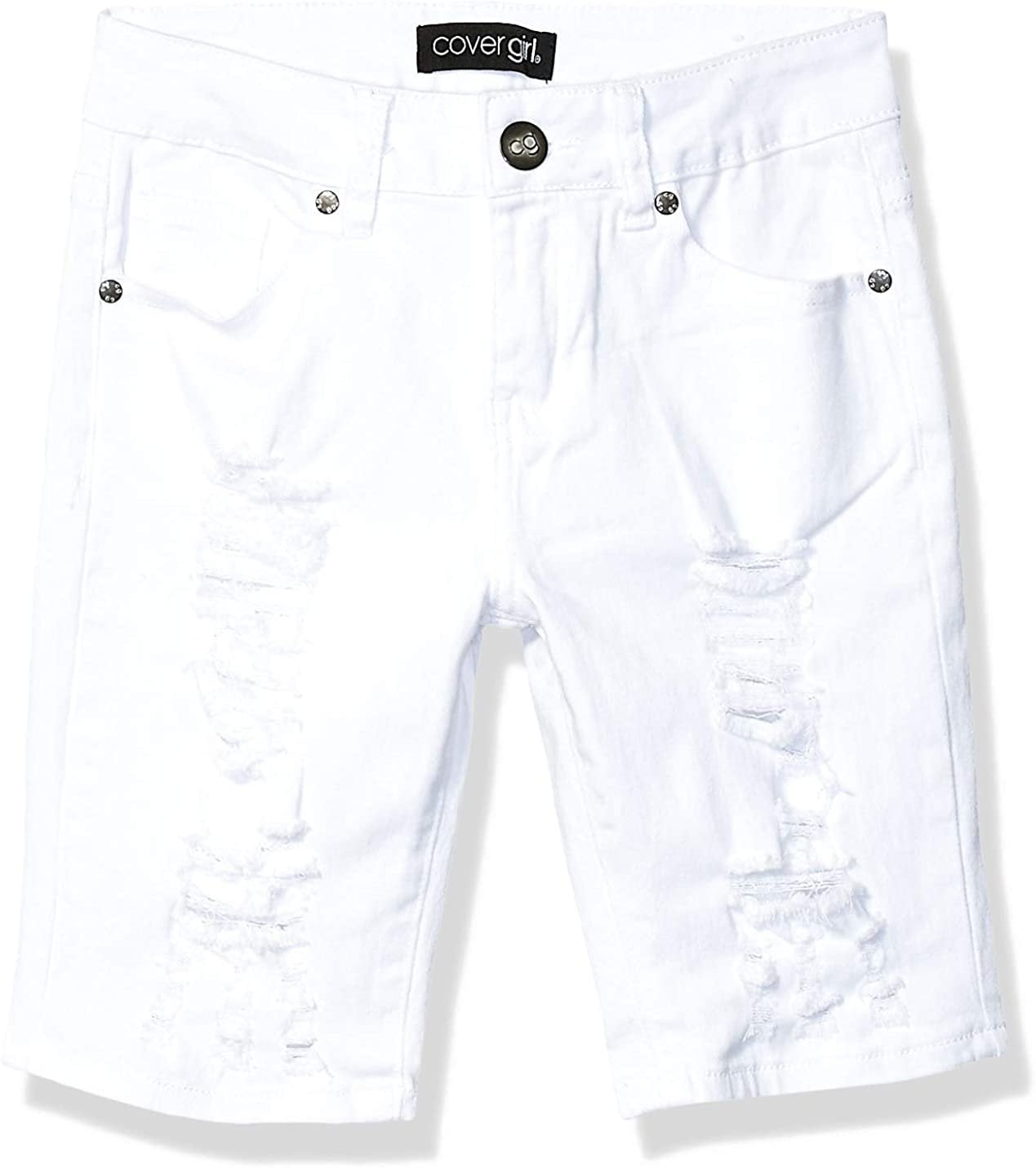 White ripped hot sale bermuda shorts