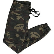 YDX Cute Teen Girl Junior's Plus Size Pull On Camo Solid Mid Rise String Jogger Fit Sporty Active, Orange tie, 20