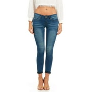 YDX Cute Teen Girl Teen Girls's Plus Size Ripped Torn Distressed Repaired Patched Slim Fray Skinny, Blue, 14W