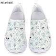 Cute Teeth Pattern Women Flats Shoes Air Mesh Brethable Summer Slip On