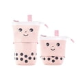 thumbnail image 1 of Cute Telescopic Pencil Pouch Stand Up Zipper Storage for Office Travel Pink, 1 of 4