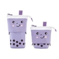 thumbnail image 1 of Cute Telescopic Pencil Pouch Stand Up Zipper Storage for Office Travel Purple, 1 of 4