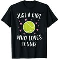 thumbnail image 1 of Cute Tennis Shirt For Girls Just A Girl Who Loves Tennis T-Shirt, 1 of 4