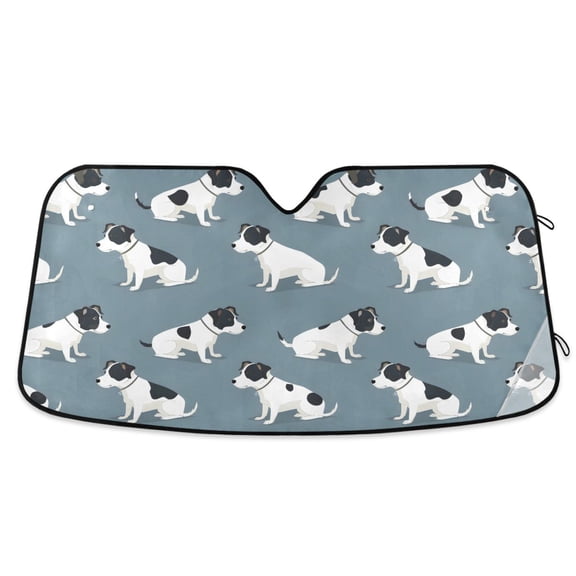 Cute Terrier Dogs Car Windshield Sun Shade Foldable Car Front Window Visor Heat and UV Protection 53x23.5