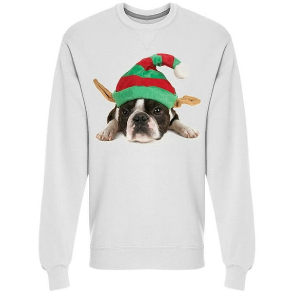 Cute Terrier Dressed As An Elf Sweatshirt Men -Image by Shutterstock, Male x-Large