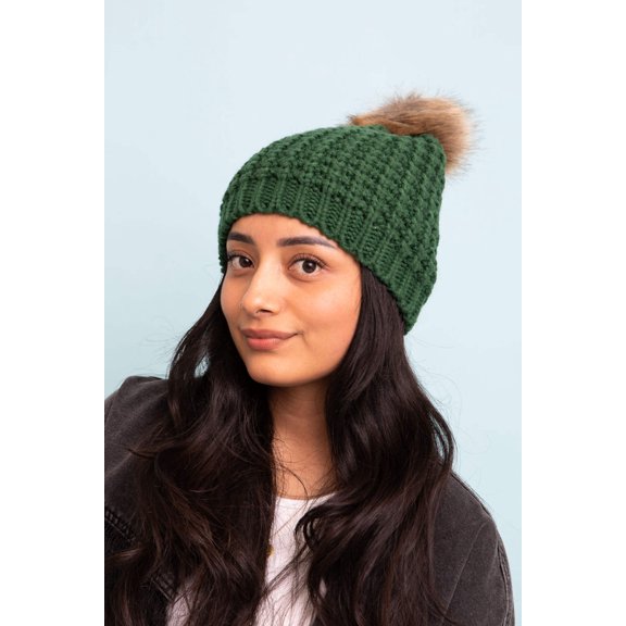 Cute Textured Pom Beanie