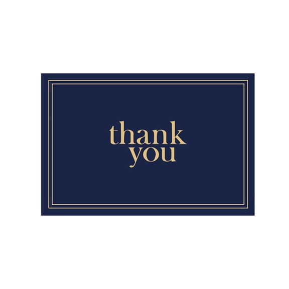 Cute Thank You Cards Notes Navy Blue & Gold Blank Note Cards with Envelopes Stationery Set