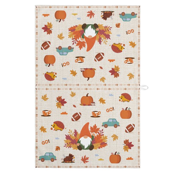 Cute Thanksgiving Gnome Kitchen Towels Dish Towel Pack of 1 Fall Pumpkin Maple Leaf Soft Dish Cloth Set Absorbent Dishcloth for Drying Dishes, Hand Towels 18 x 28 Inches