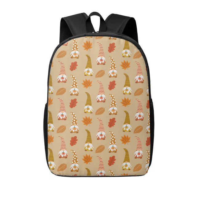 Cute Thanksgiving Gnomes Backpack for School, 17 Inches Lightweight