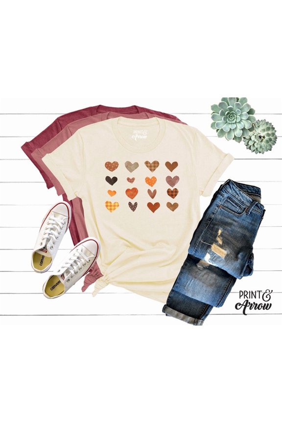 Cute Thanksgiving Shirt - Friendsgiving Shirt - Fall T-shirt - Crewneck Heart Tee - Family Thanksgiving Shirt - Graphic Tee - Autumn Shirt TSHIRT All Size S-5XL