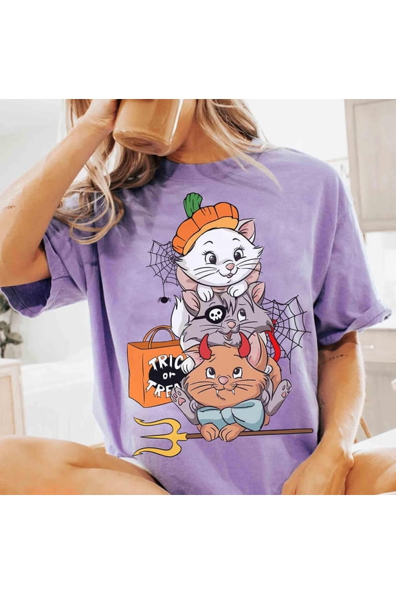 Cute The Aristocats Marie Toulouse Berlioz Halloween Costume Shirt, Disney Mickey's Not So Scary Party Tee, Disneyland Family Vacation Gift