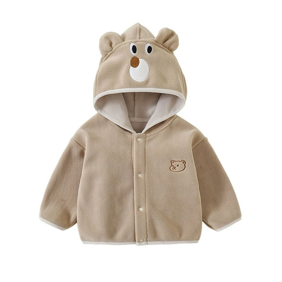Cute Thermal Fuzzy with Hood Basic Brunch Jacket for Kids Girl Boy Fall Winter Long Sleeve Collared Neck Fleece Lined Wool Jackets Hoods Outfits Kid Zip Up 2025