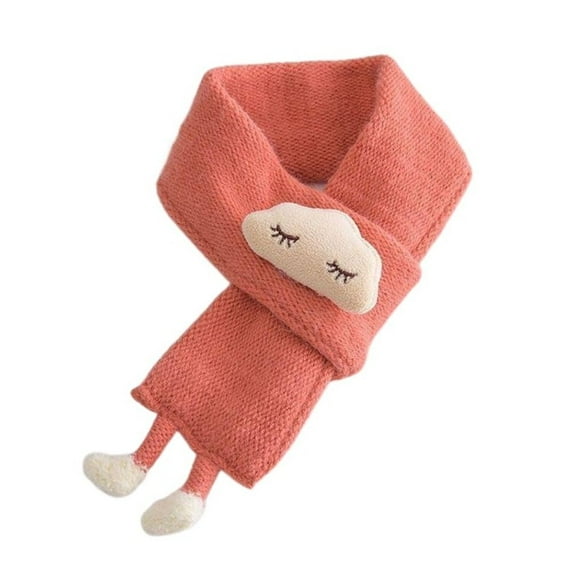 Cute Thick Warm Cartoon Clouds Neck Wraps Children's Scarf Knit Neck Guards Scarves Baby Scarf ORANGE