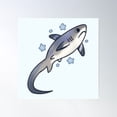 thumbnail image 1 of Cute Thresher Shark Illustration Poster Wall Art, Modern Wall Decor For Living Room Bedroom, 24x24 UNFRAMED, 1 of 3