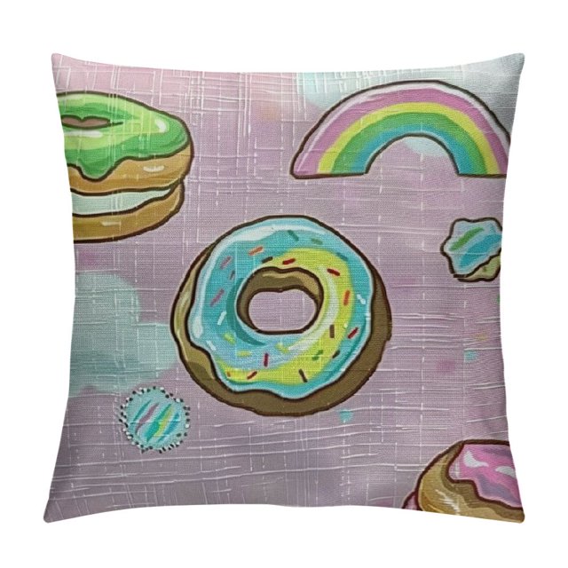 Cute Throw Pillow Case Cushion Covers Pattern with Pink Background
