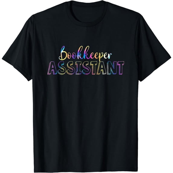Cute Tie Dye Bookkeeper Assistant School T-Shirt