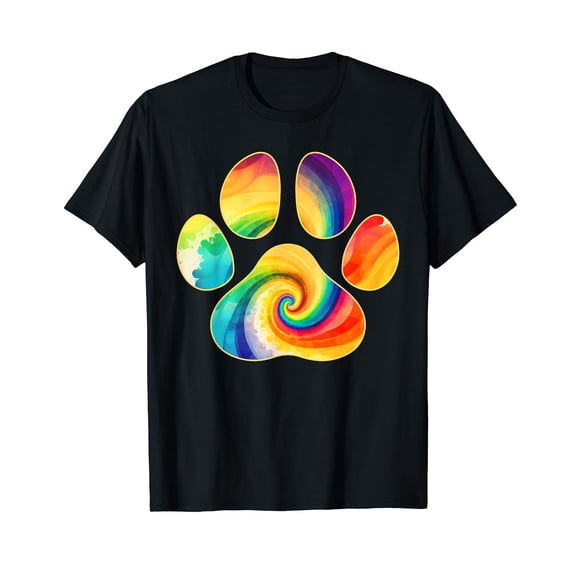 Cute Tie Dye Dog Lover Paw Print Pet Owner Paw Print Tie Dye T-Shirt