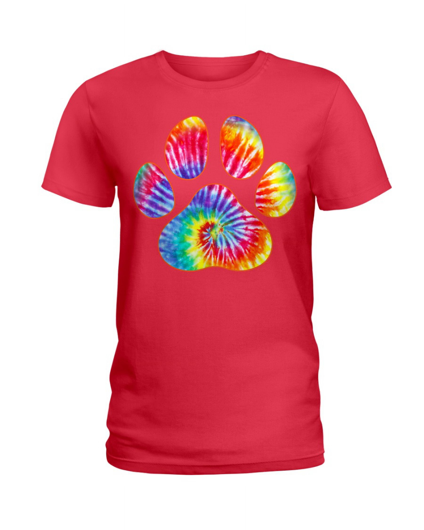 Cute Tie Dye Paw Print Pet Owner Paw Print Tie Dye Dog Lover TShirt