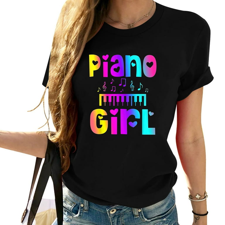 Piano Girl T Shirt Musical Tshirt Pianist Keyboard Cute Tee Piano Girl T Shirt Musical Tshirt Pianist Keyboard Cute Tee