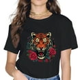 thumbnail image 1 of Cute Tiger Gift Rose Tiger Women T-Shirt, 1 of 3