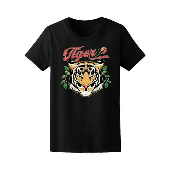 Cute Tiger Old School Graphic T-Shirt Women -Image by Shutterstock, Female Large