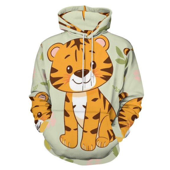 Cute Tiger Pattern 3D Print Hoodie Men Women Autumn Thin Pullover Sweatshirt Vintage Streetwear Tops