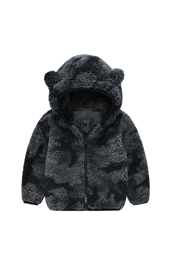 Cute Tiger-Print Fleece Hoodie for Kids – Warm and Cozy Animal-Themed Jacket