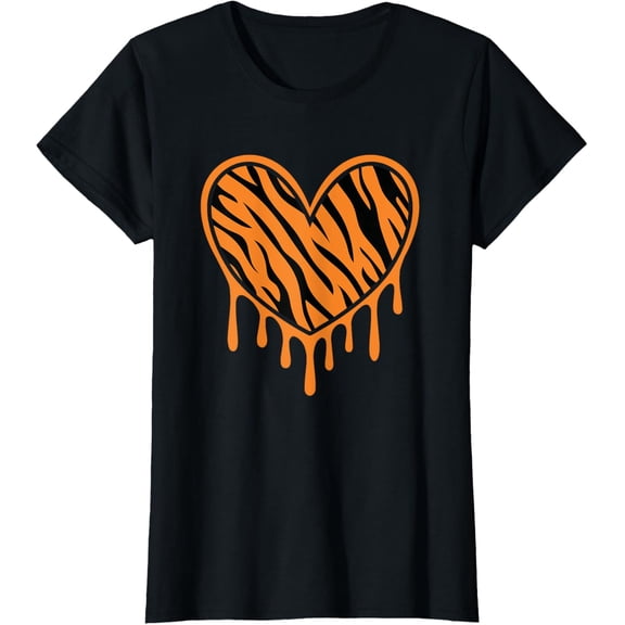 Cute Tiger Print Heart Tiger Lover Animal Women Girls T-Shirt100% cotton