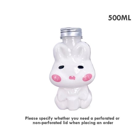 Cute Tiger Rabbit Disposable Plastic Cups 350ml 500ml With Lids For Takeout Coffee Bubble Tea Party Events