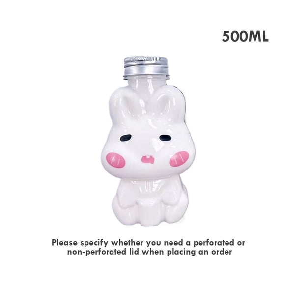 Cute Tiger Rabbit Disposable Plastic Cups 350ml 500ml With Lids For Takeout Coffee Bubble Tea Party Events