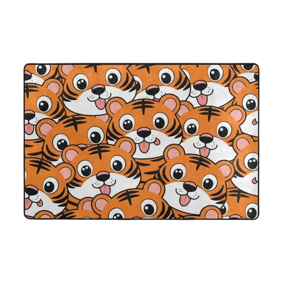 Cute Tiger Rug 36x24in Memory Foam Absorbent Non Slip Plush for Bathroom Kitchen Entryway