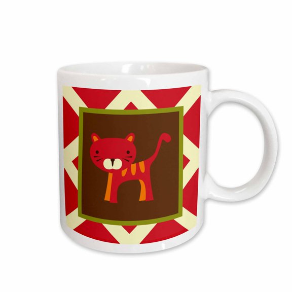 3drose, Cute Tiger- Whimsical Childrens Art- Animals, 15oz Mug