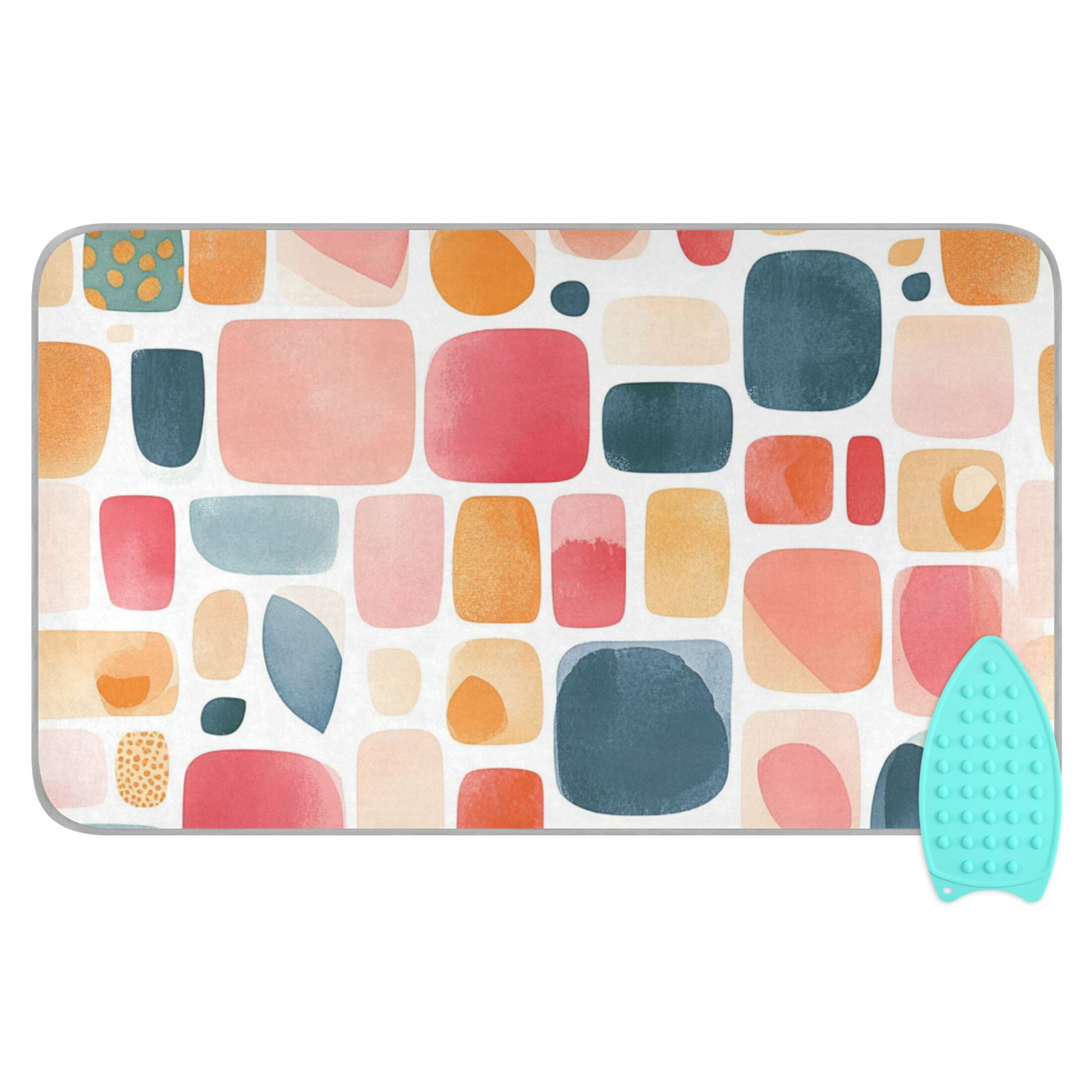 Cute Tile Patterns Ironing Mat Blanket for Table Top Travel Portable Ironing Board Pad 47.2x27.6 Inch