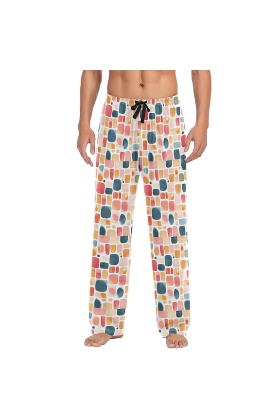 Cute Tile Patterns Mens Pajama Pant Sleep and Lounge Bottons with Pockets