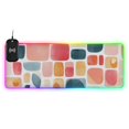 thumbnail image 1 of Cute Tile Patterns Wireless Charging RGB Gaming Mouse Pad Large Keyboard Mat Rubber Base 13 Light Modes, 1 of 6