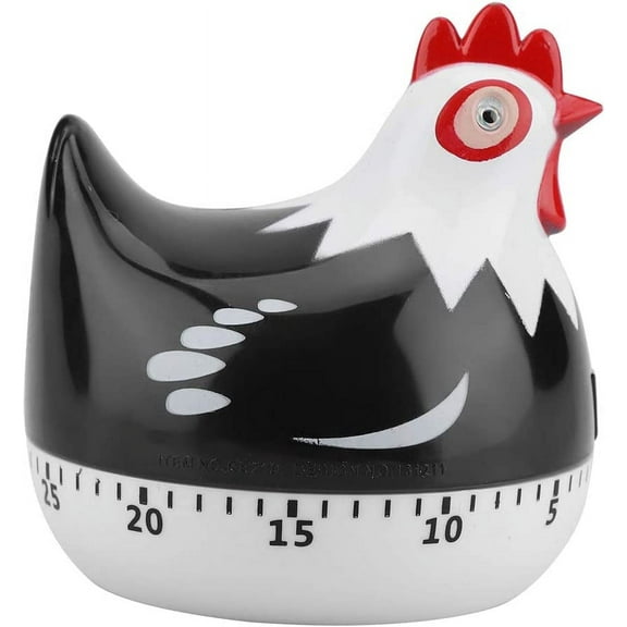 Cute Timers 60 Minutes Loud Alarm Manual Timer Chicken Cartoon Kitchen Cooking Timer Clock for Cooking Baking (Black)