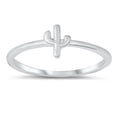 thumbnail image 1 of Cute Tiny Boho Southwest Cactus Plant Ring .925 Sterling Silver Band Jewelry Female Male Size 6, 1 of 4