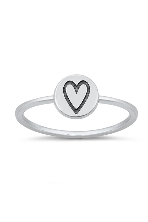 Cute Tiny Promise Heart Love Ring .925 Sterling Silver Band Jewelry Female Male Unisex Size 4