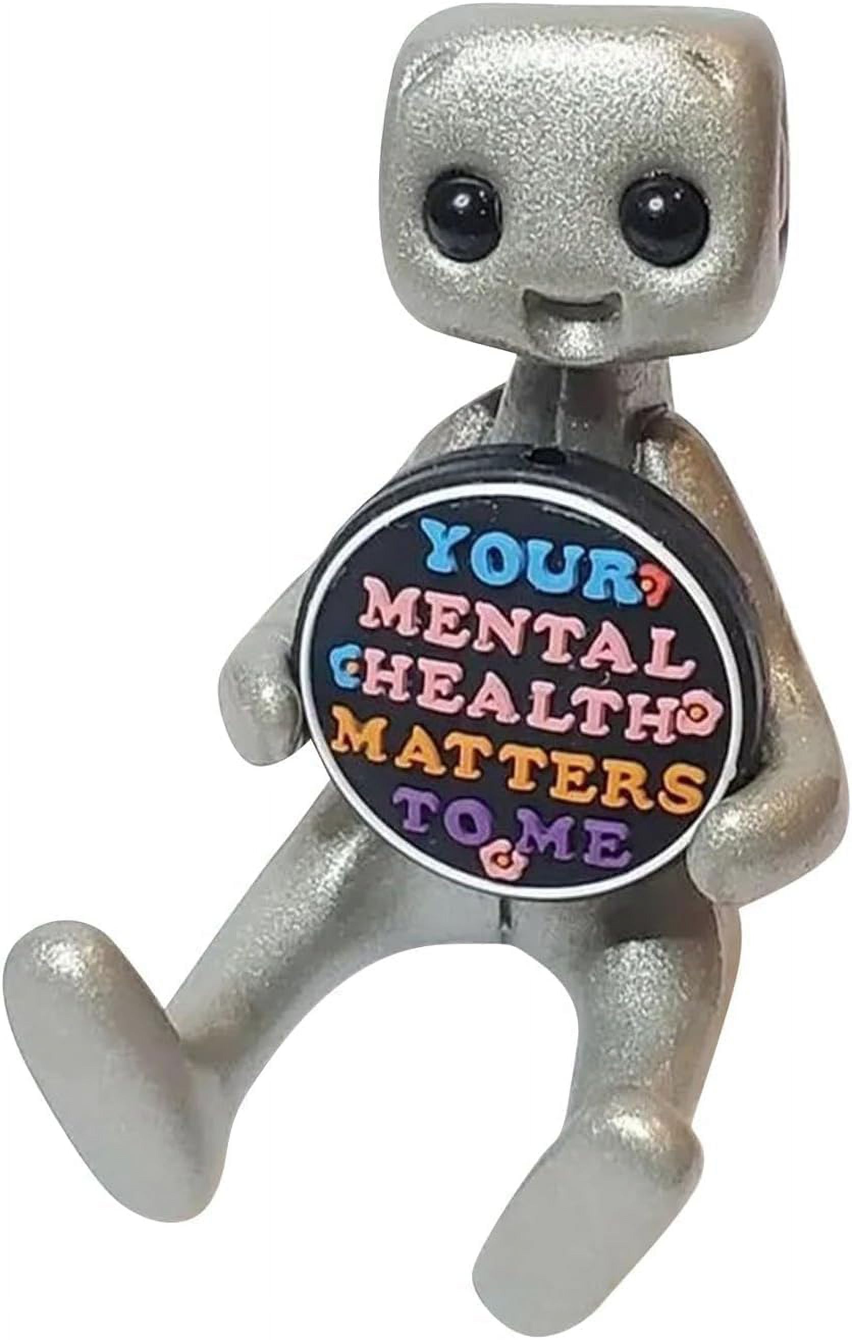 Figurine Robot Mignonne Avec Slogan - Décoration Bureau Ou Maison - Neuf - Blanc