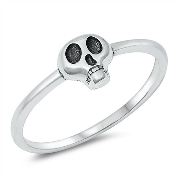 Cute Tiny Skull Ring .925 Sterling Silver Band Jewelry Female Male Unisex Size 6