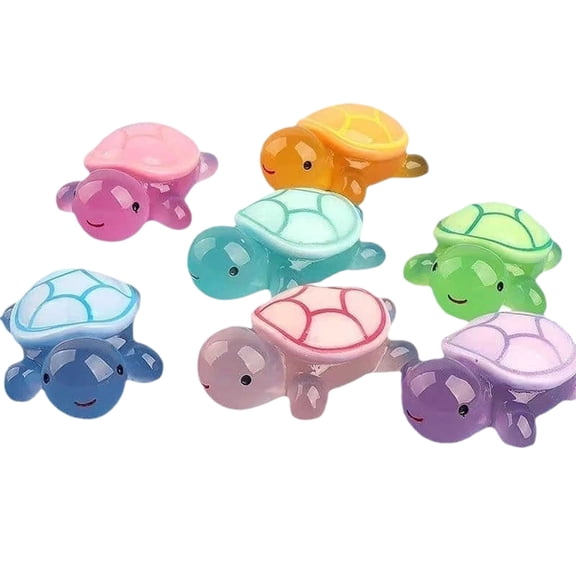 Cute Tiny Turtles for Crafts,100 PCS Luminous Mini Turtle Figurines Glow in The Dark Miniatures Resin Turtles Cute for Fairy Garden Moss Landscape Party Decoration Hidden Game Nail Art DIY Projects