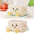 thumbnail image 1 of Cute Tissue Box Holder Desktop - PP Napkin Dispenser with Spring, DIY Sticker Tissue Case, Multi-Purpose Bathroom Tissue Box, Living Room Decorative Tissue Holder, 1 of 9