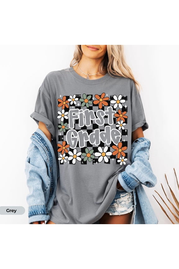 Cute To School Daisy Graphic Tee, 1St Grade Teacher Team Gift Appreciation Shirt