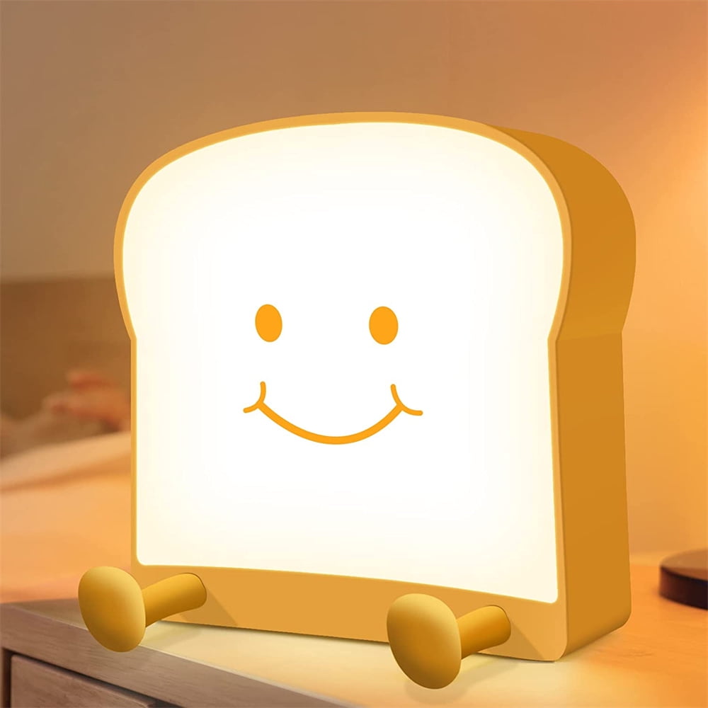 QANYI Cute Night Light Toast Bread LED Night lamp with Rechargeable,  Portable Bedroom Bedside Bed lamp Christmas Gifts Ideas for Tween Teenage  Teenager Teens Girls Boys Women 