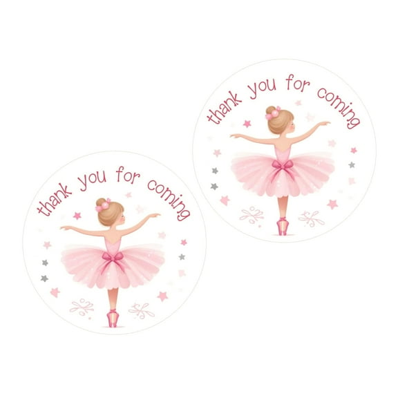 Cute Toddler Ballerina Thank You Stickers for Party Favors, Bags, Boxes - 24pcs, Ballet Party Favors Decor, Dancing Baby Shower Celebration, Birthday Supplies, Pink Girl Toddler