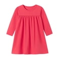 thumbnail image 1 of Cute Toddler Girls Solid Dress Long Sleeve School Casual Fall Dress, 1 of 4