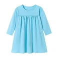 thumbnail image 1 of Cute Toddler Girls Solid Dress Long Sleeve School Casual Fall Dress, 1 of 4