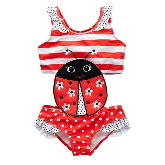Cute Toddler Kids Baby Girls Boys Bikini 3D Cartoon 1 Piece Swimsuit Sleeveless Bathing Suit Summer Beachwear Swimwear Outfits